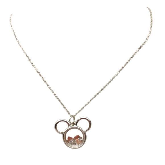 Mickey Mouse Disney Necklace and Pendant Official Rose Gold & Silver Tone - Picture 2 of 9
